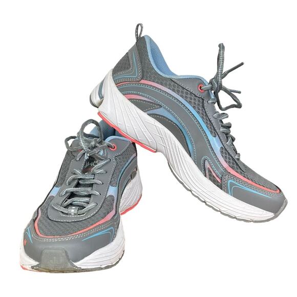 Ryka Inspire Walking Sneakers Gray Pink Blue Size 7.5 Wide - Picture 1 of 9